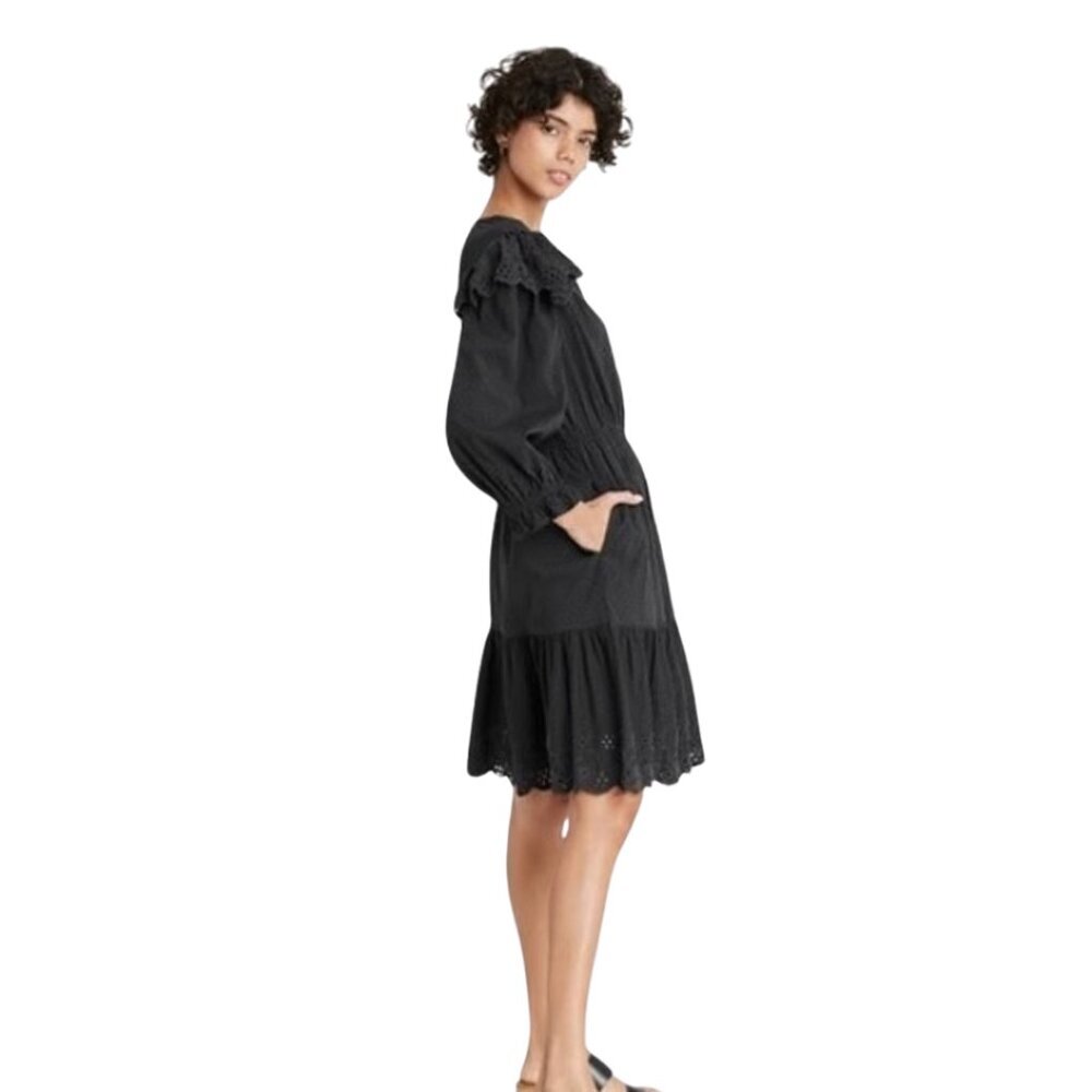 UNIVERSAL THREAD  Long Sleeve Ruffle Tiered Dress NWT Dark Gray Size Large